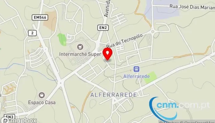 mapa de Abrantaqua Correios em Alferrarede
