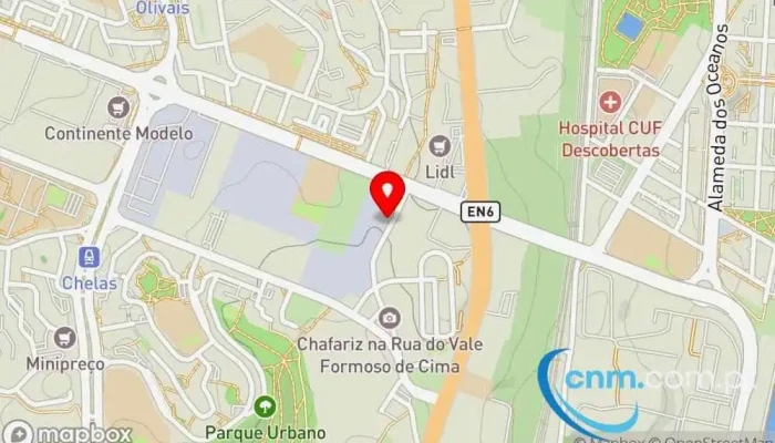 mapa de Balcão de Correio Empresarial AME (SUL) Correios em Lisboa