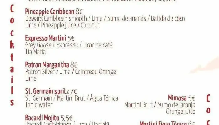 Baleias Cafe Cardapio - Lajes Do Pico