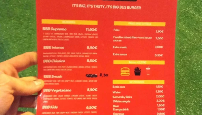 Big Bus Burger -  Cardapio - Ponta Delgada