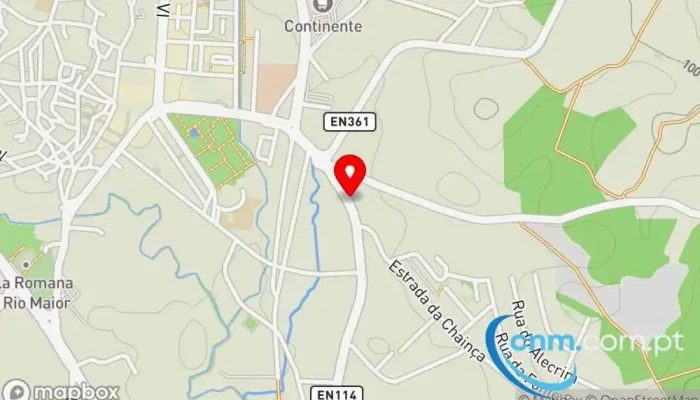mapa de Centro de Distribuição Postal CTT Correios em Rio Maior