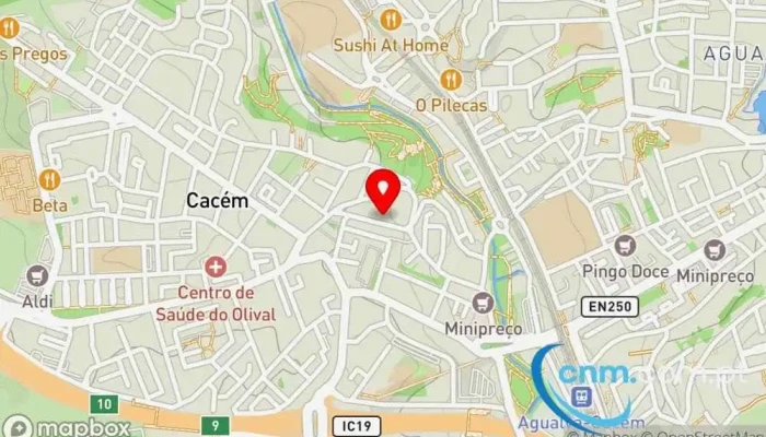 mapa de Centro De Distribuição Postal Correio em Agualva-Cacém