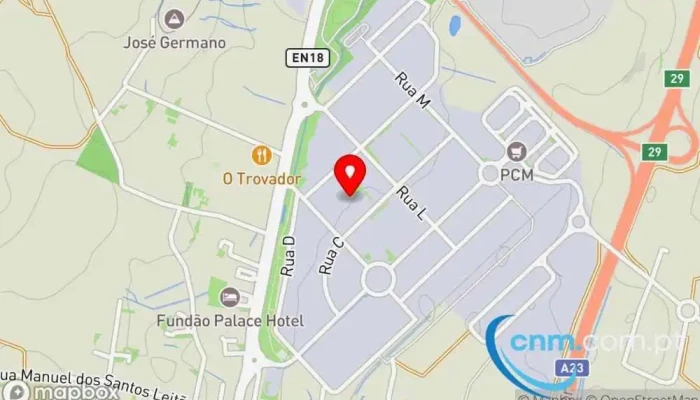 mapa de Centro Operacional CTT Fundão Correios em Fundão