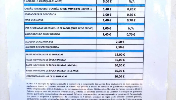 Complexo Municipal De Piscinas Da Lagoa -  Endereco - Lagoa