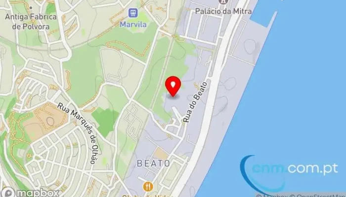 mapa de Convento do Beato Local para eventos em Lisboa
