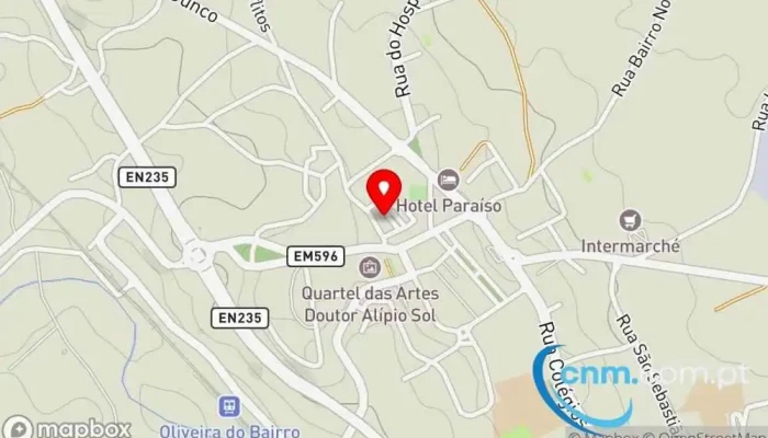 mapa de Correios CTT Correios em Oliveira do Bairro