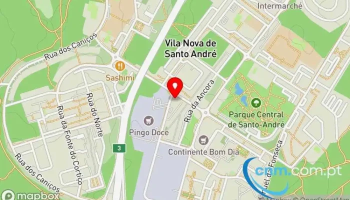 mapa de Correios Correios em Santiago do Cacém