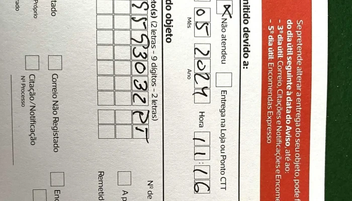 Ctt -    Centro De Distribuicao E Tratamento Postal Servico De Frete E Correio - Taveiro