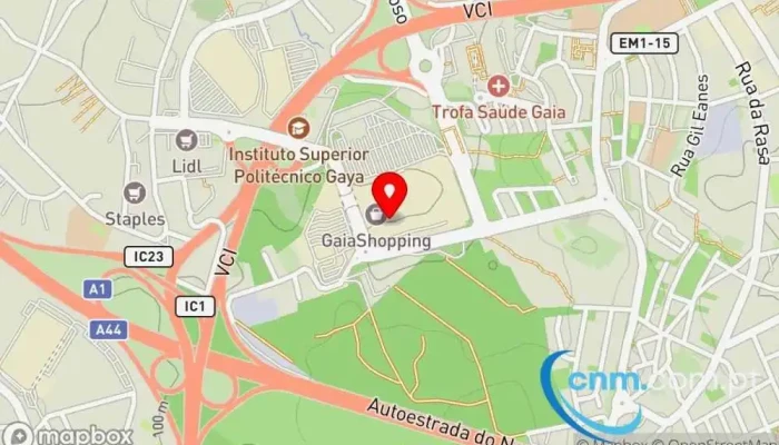 mapa de CTT Correios Correios em Vila Nova de Gaia