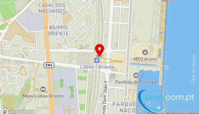 mapa de CTT Gare do Oriente Correios em Lisboa