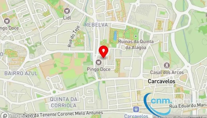 mapa de CTT Rebelva Correios em Carcavelos