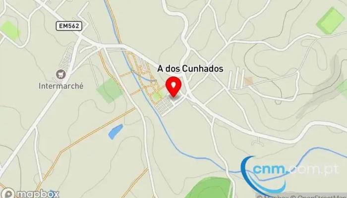 mapa de Estação de Correios de A-dos-Cunhados Correios em A dos Cunhados