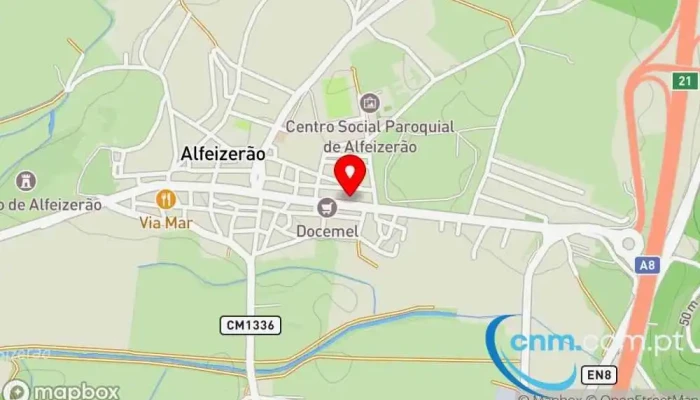 mapa de Estação dos Correios de Alfeizerão Correios em Alfeizerão