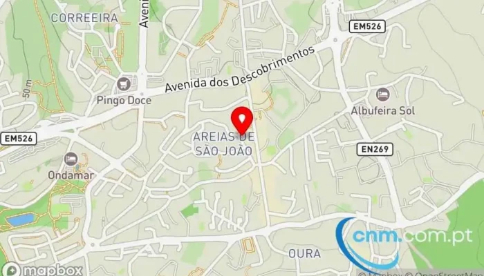 mapa de Estação dos Correios de AREIAS DE S JOÃO Correios em Albufeira