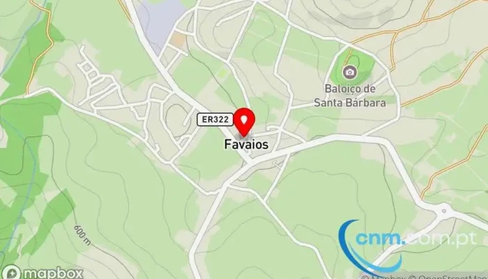 mapa de Estação dos Correios de Favaios Correios em Favaios
