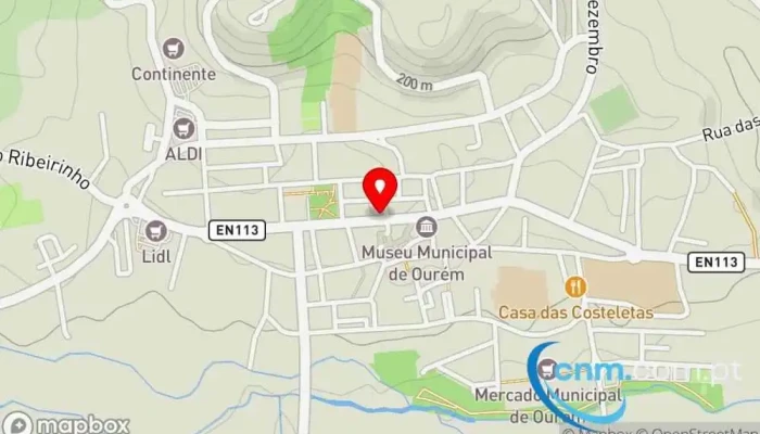 mapa de Estação dos Correios de OURÉM Correios em Ourém