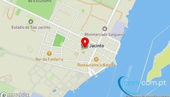 mapa de Estação dos Correios de S JACINTO (AVEIRO) Correios em 