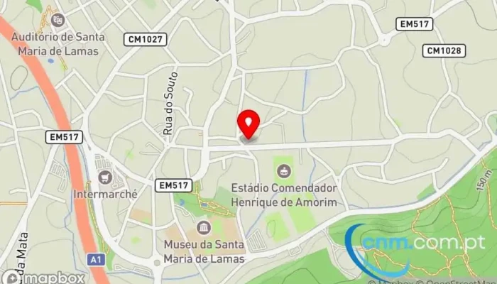mapa de Estação dos Correios de SANTA MARIA DE LAMAS Correios em Av. Comendador Henrique Amorim