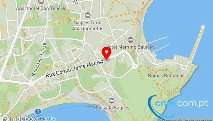 mapa de Estação dos Correios de VILA DE SAGRES Correios em Sagres