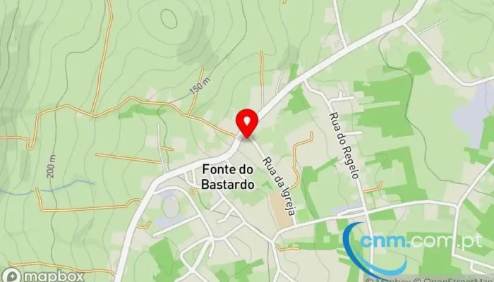 mapa de Igreja da Fonte do Bastardo Igreja em Fonte do Bastardo
