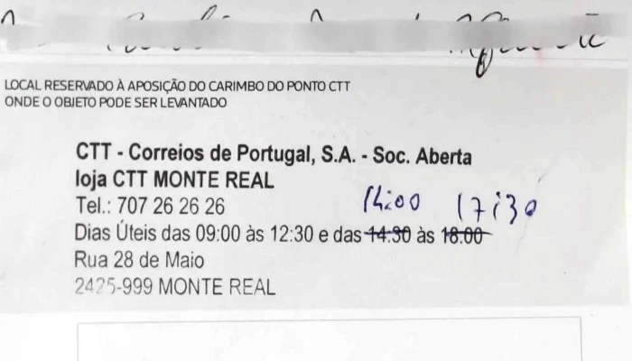 Loja Ctt -  Correios - Monte Real