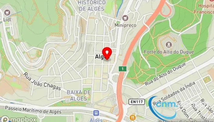 mapa de Loja CTT Correios em Algés