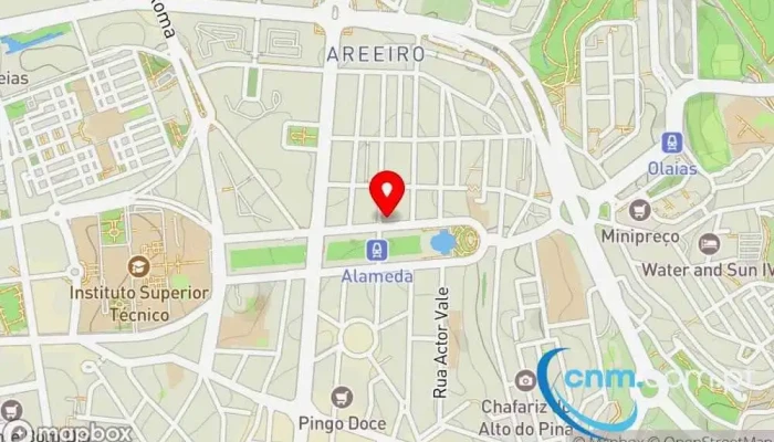 mapa de Loja CTT Correios em Lisboa