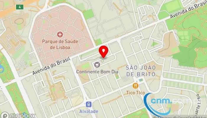 mapa de Loja CTT Correios em Lisboa