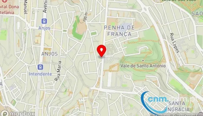 mapa de Loja CTT Correios em Lisboa