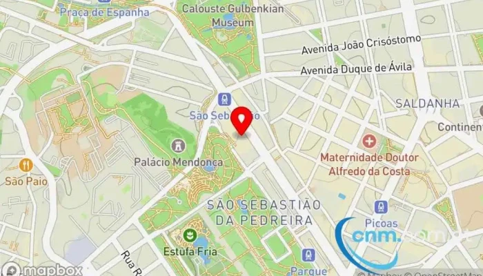 mapa de Loja CTT Correios em Lisboa