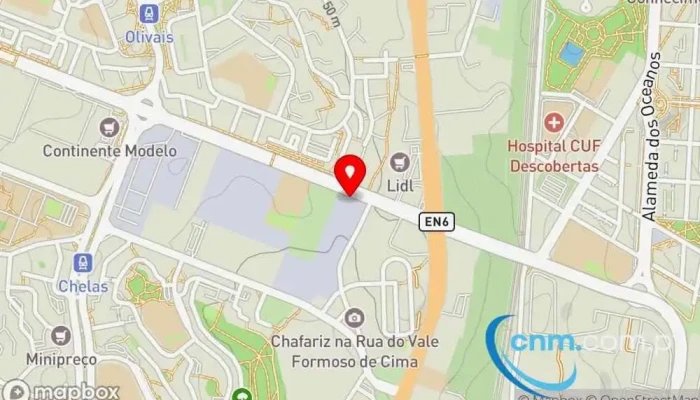 mapa de Loja CTT Correios em Lisboa