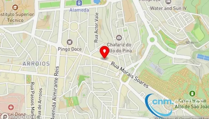mapa de Loja CTT Correios em Lisboa