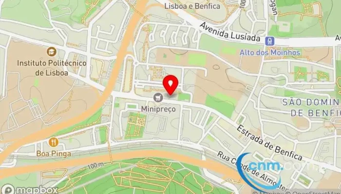 mapa de Loja CTT Correios em Lisboa