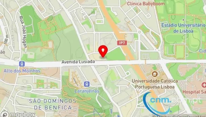 mapa de Loja CTT Correios em Lisboa