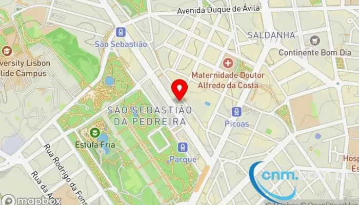 mapa de Loja CTT Correios em Lisboa