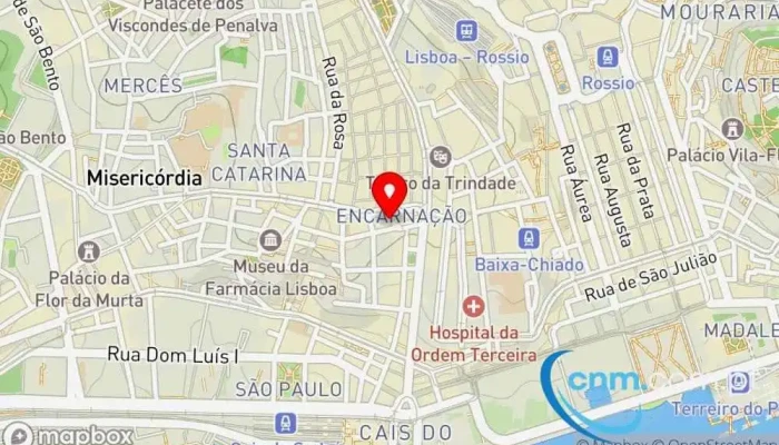 mapa de Loja CTT Correios em Lisboa