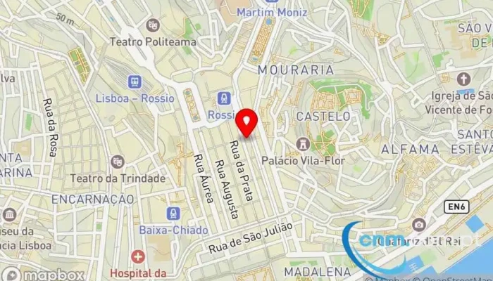 mapa de Loja CTT Correios em Lisboa