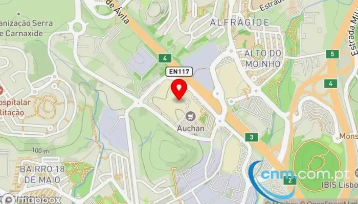 mapa de Loja CTT Correios em Carnaxide