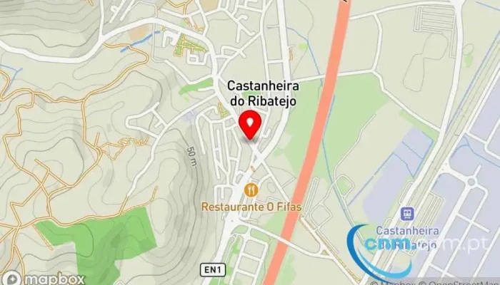 mapa de Loja CTT Correios em Castanheira do Ribatejo