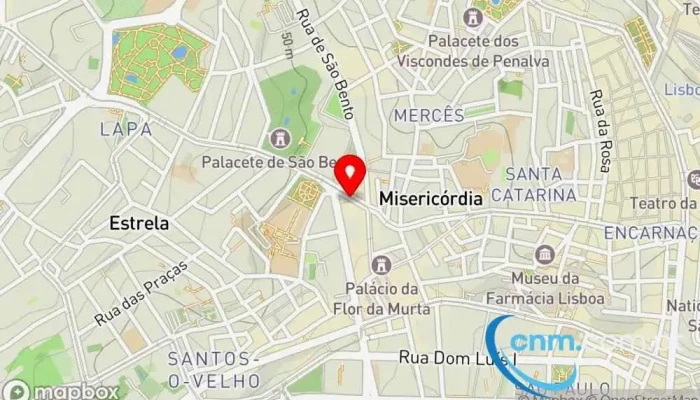 mapa de Loja CTT Correios em Lisboa