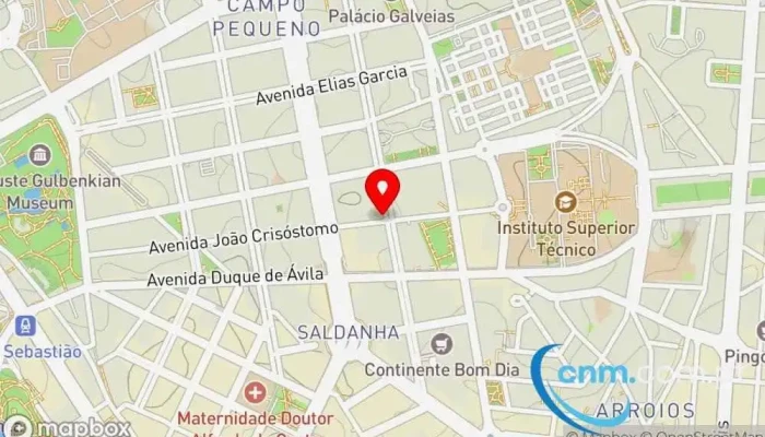 mapa de Loja CTT Correios em Lisboa