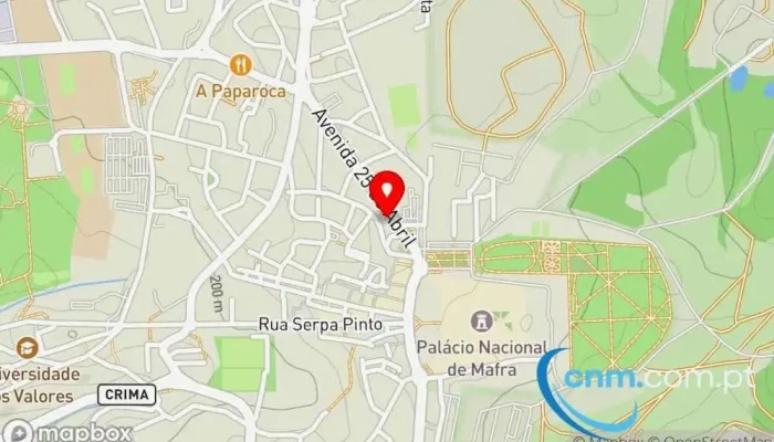 mapa de Loja CTT Correios em Mafra