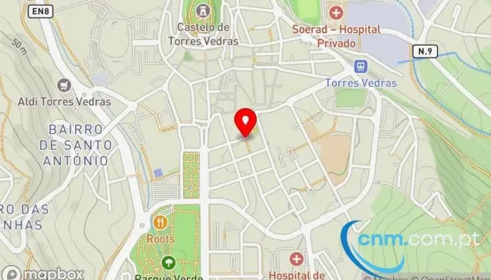 mapa de Loja CTT Correios, Banco em Torres Vedras