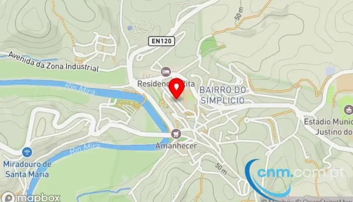 mapa de Loja CTT Correios em Odemira