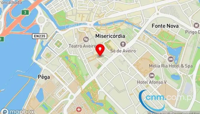 mapa de Loja CTT Correios, Banco em Aveiro