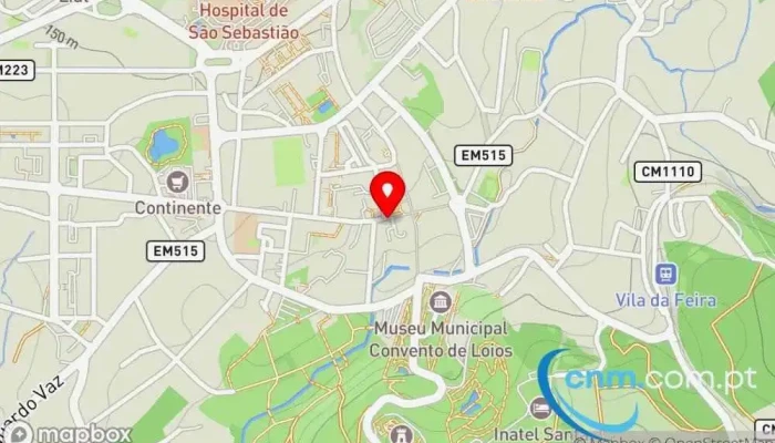 mapa de Loja CTT Correios em Santa Maria da Feira