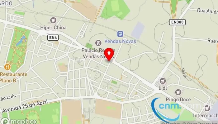 mapa de Loja CTT Correios em Vendas Novas