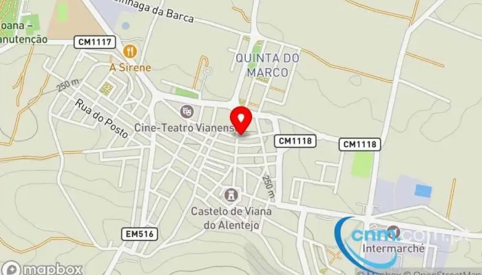 mapa de Loja CTT Correios em Viana do Alentejo