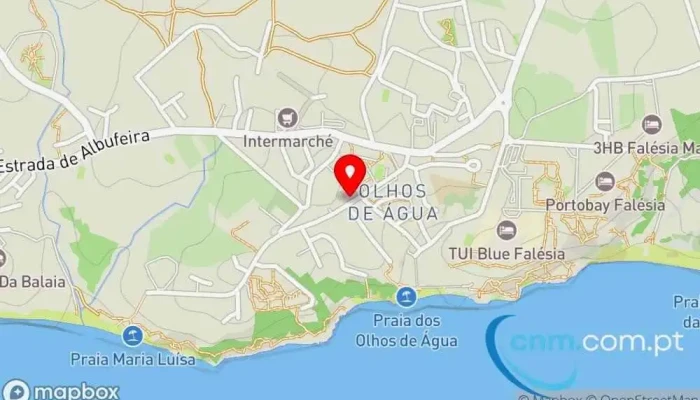 mapa de Loja CTT Correios em Albufeira