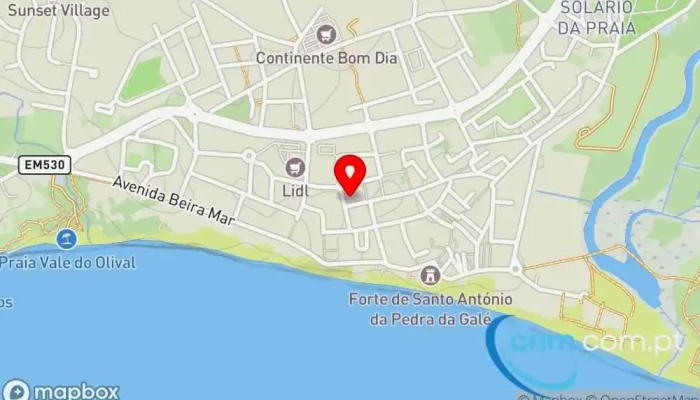 mapa de Loja CTT Correios em Armação de Pêra